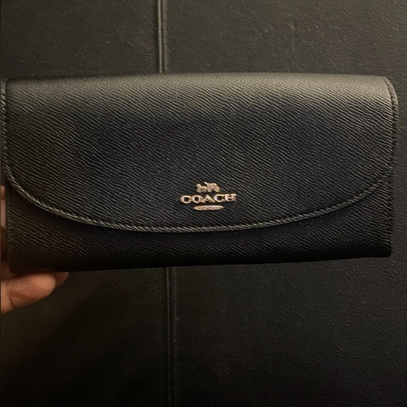 Coach Crossgrain Women’s Leather Slim Envelope Wallet Black NWOT